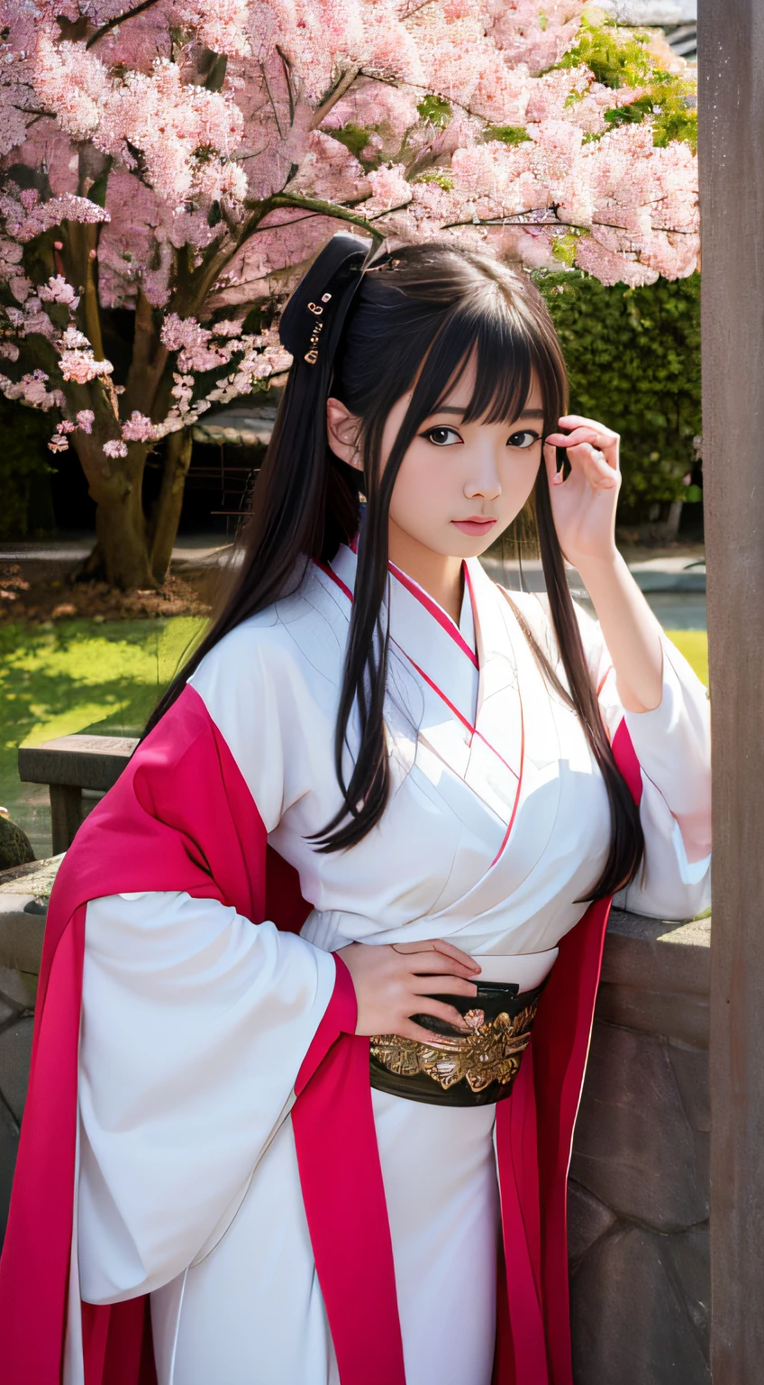 High resolution high quality beauty Fancy Oiran masterpiece、Highest品質、 long hair 25 years old black hair long hair Kyoto cityscape blush bangs oily skin beautiful nightの京都 Japanese woman with black eyes tie hair cute adult beautiful Highest night gorgeous hair ornament hairpin kimono kimono 23 year old female small face