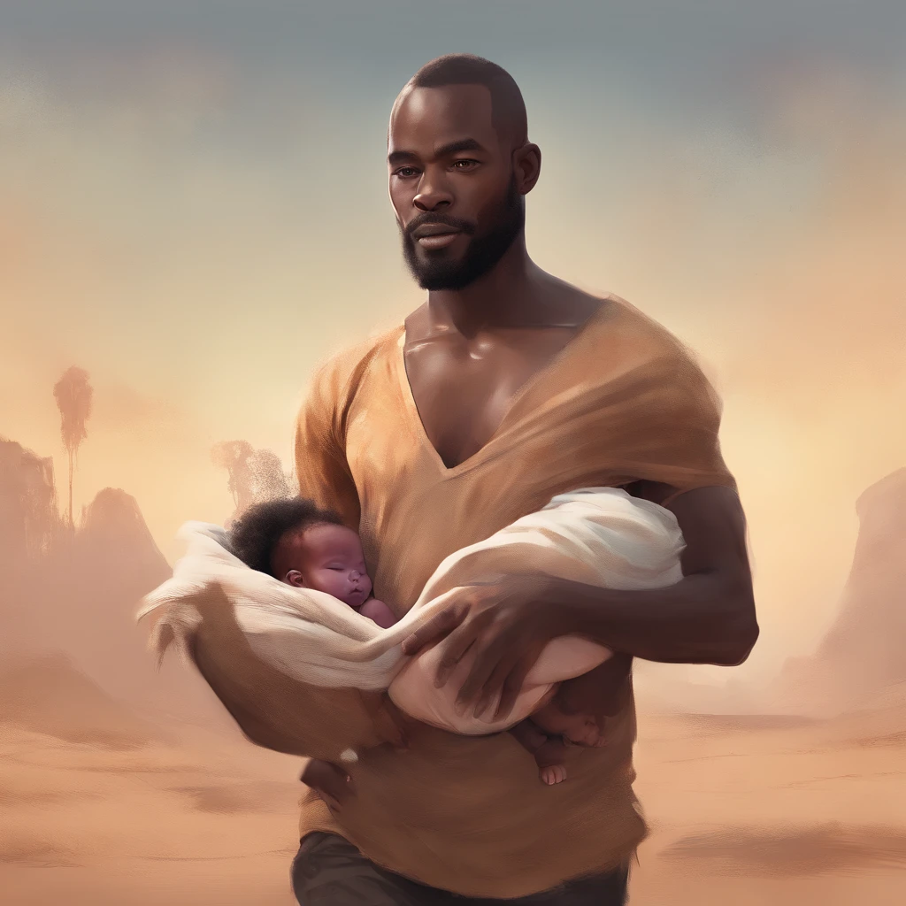 African Man carrying 6months old baby girl