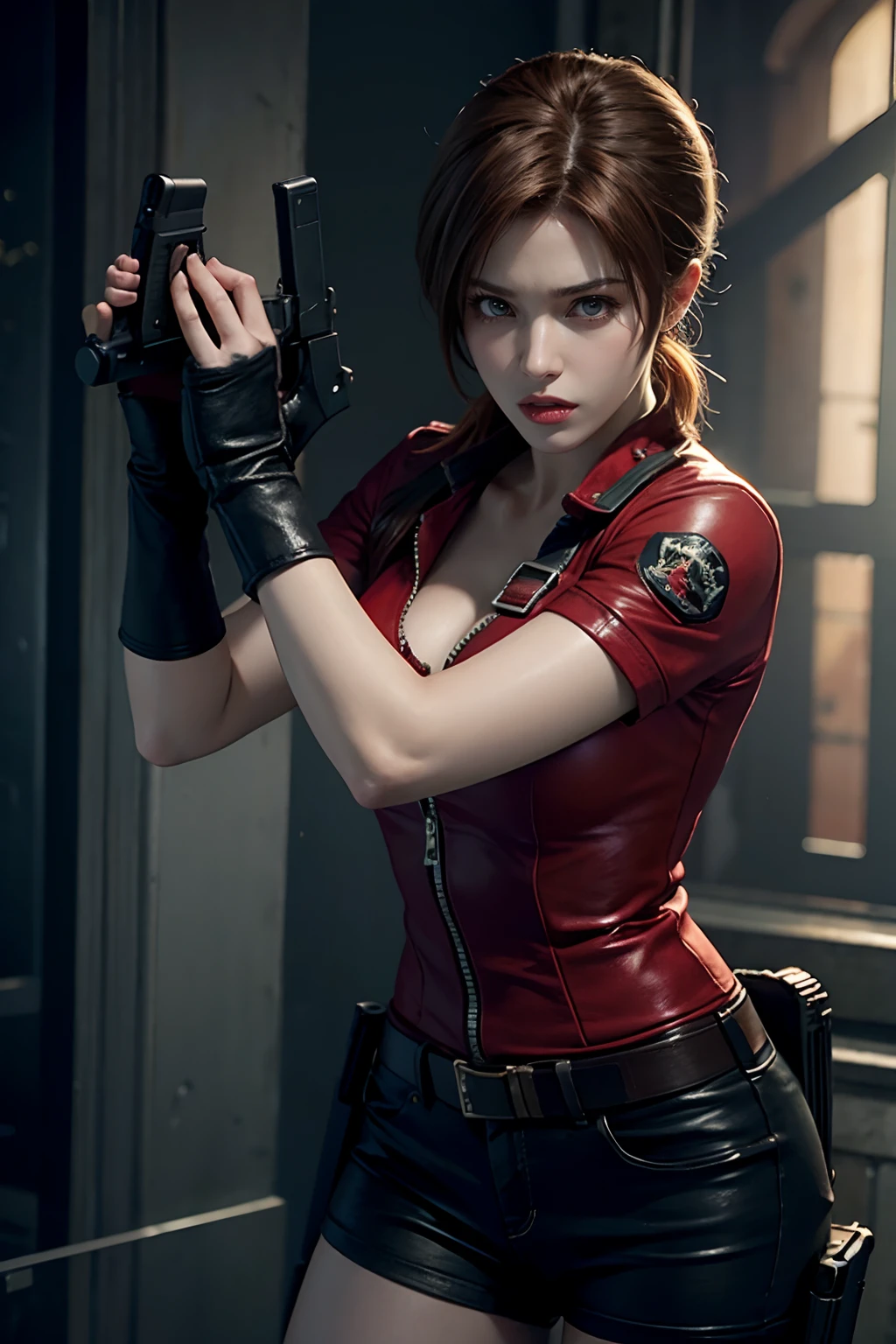 Resident evil, beautiful Claire redfield, with gun