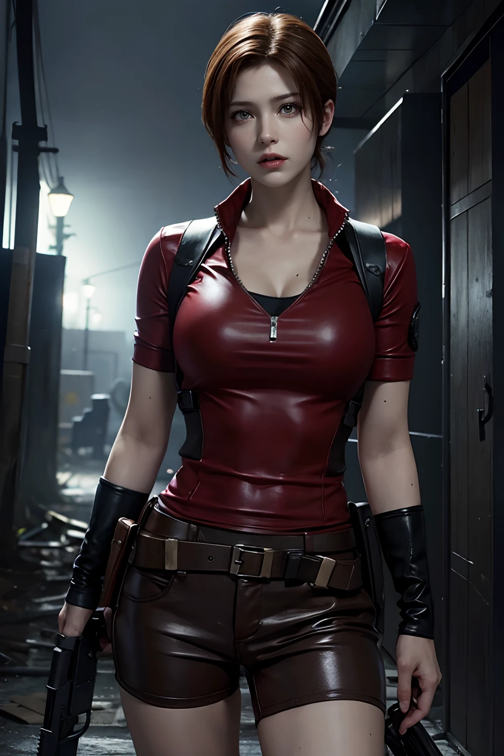 Resident evil, beautiful Claire redfield, with gun