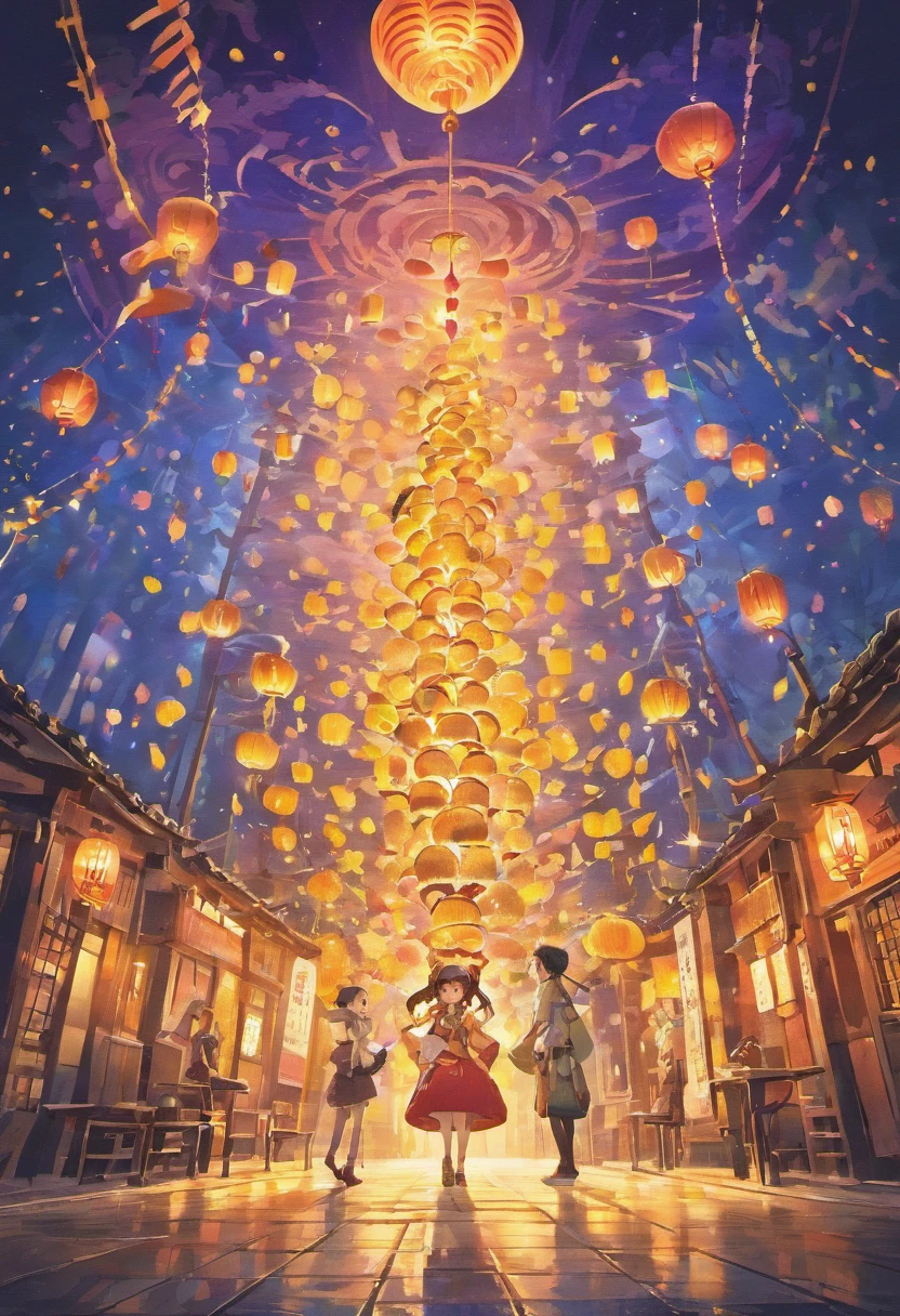 4 Mooncakes form the stage for creativity,Scene of a river flowing,Bright moon,Mooncakes hang in the sky like a round moon,An auspicious place for the Mid-Autumn Festival,Mid-Autumn Festival,outstanding,reunion,best qualtiy,3D modeling rendering,C4D style,wide wide shot,8K,
