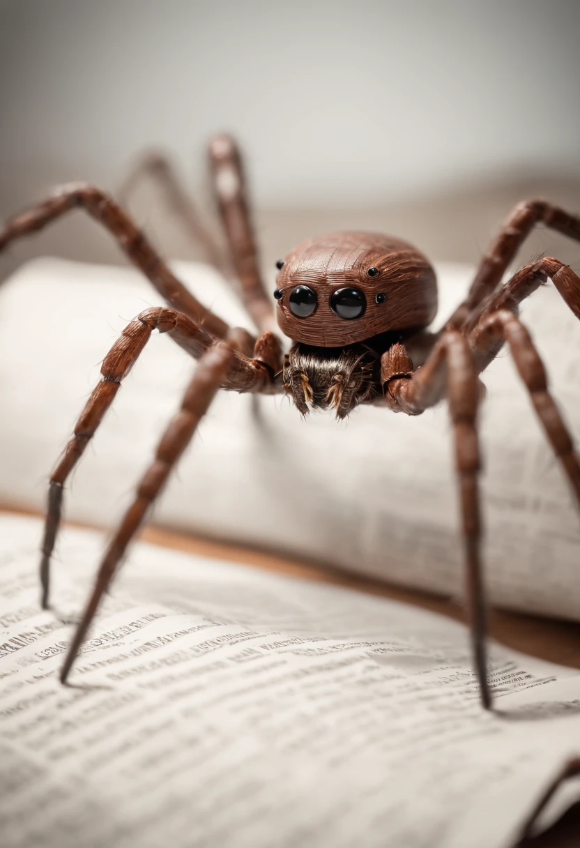 Malware robotic spider ripping a newspaper