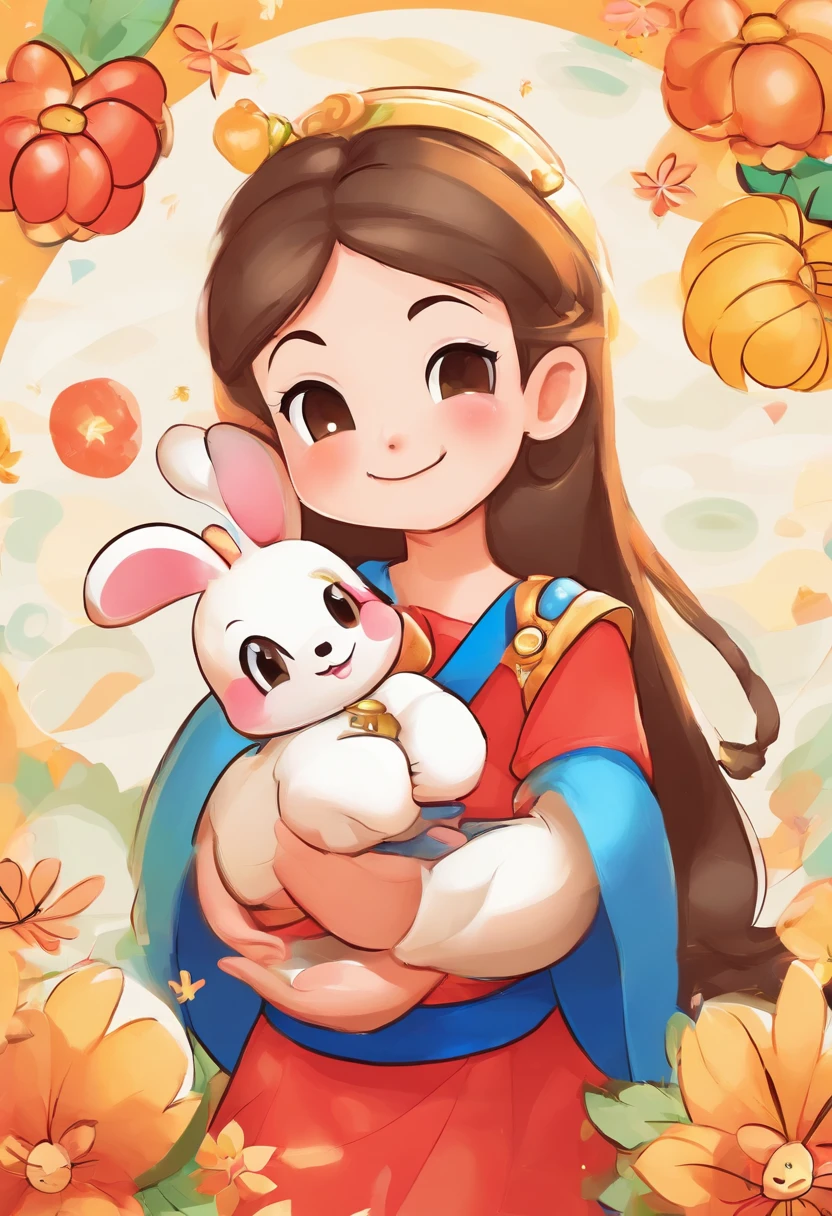 Mid-Autumn Festival,Girl holding rabbit