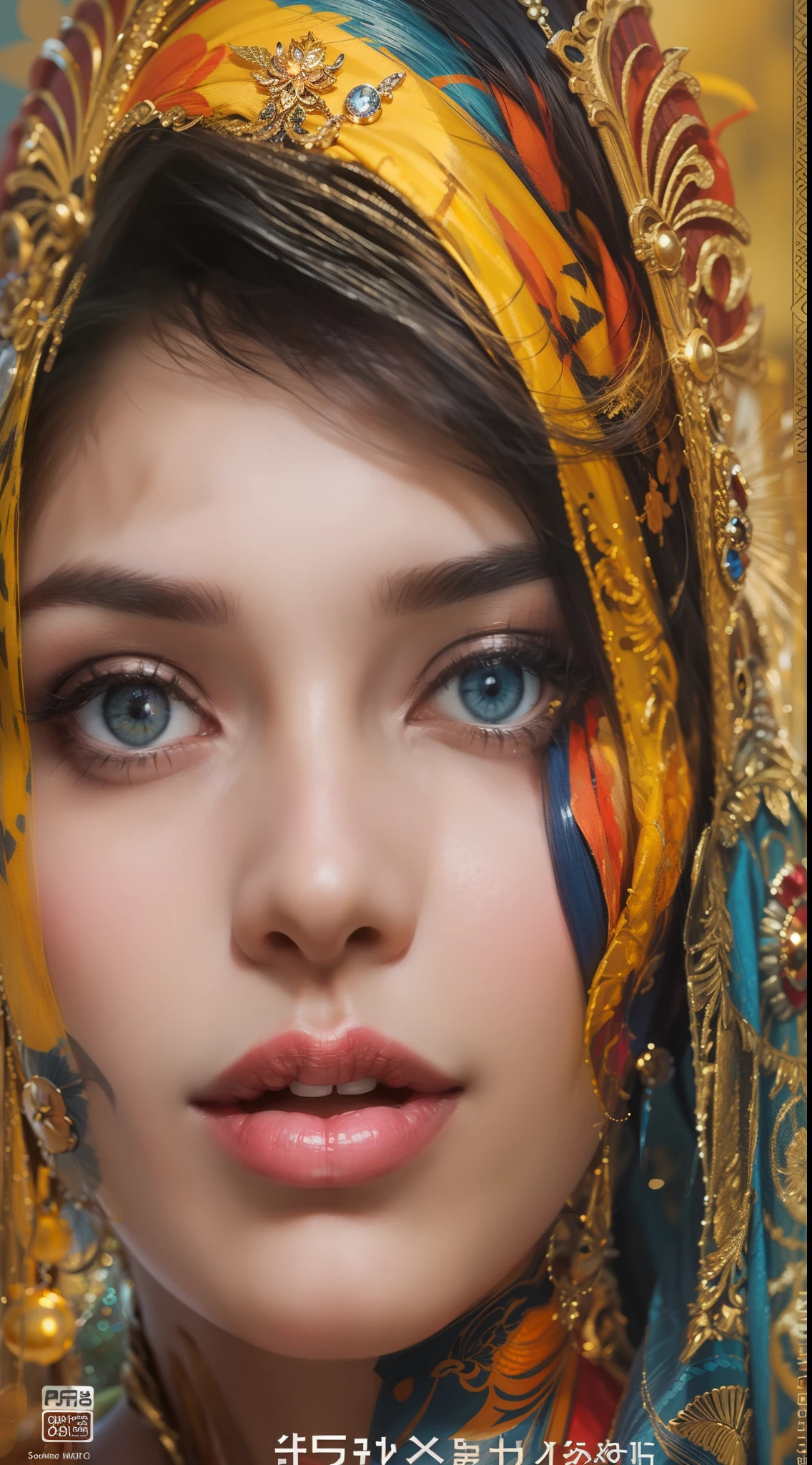 Create the most beautiful pictures of women, Compared to South America,Creel, Beautiful women are the most beautiful, Pretty girl, Pretty woman, art (picture:1.3), (Cover-style:1.3), Fashionab, woman, vibrant, Outfit, posing on a, Front, Colorful, Background, astounding, modern, Trendy, Fashion, Detailed face, Flawless skin, Detailed eyes, Perfect eyes,