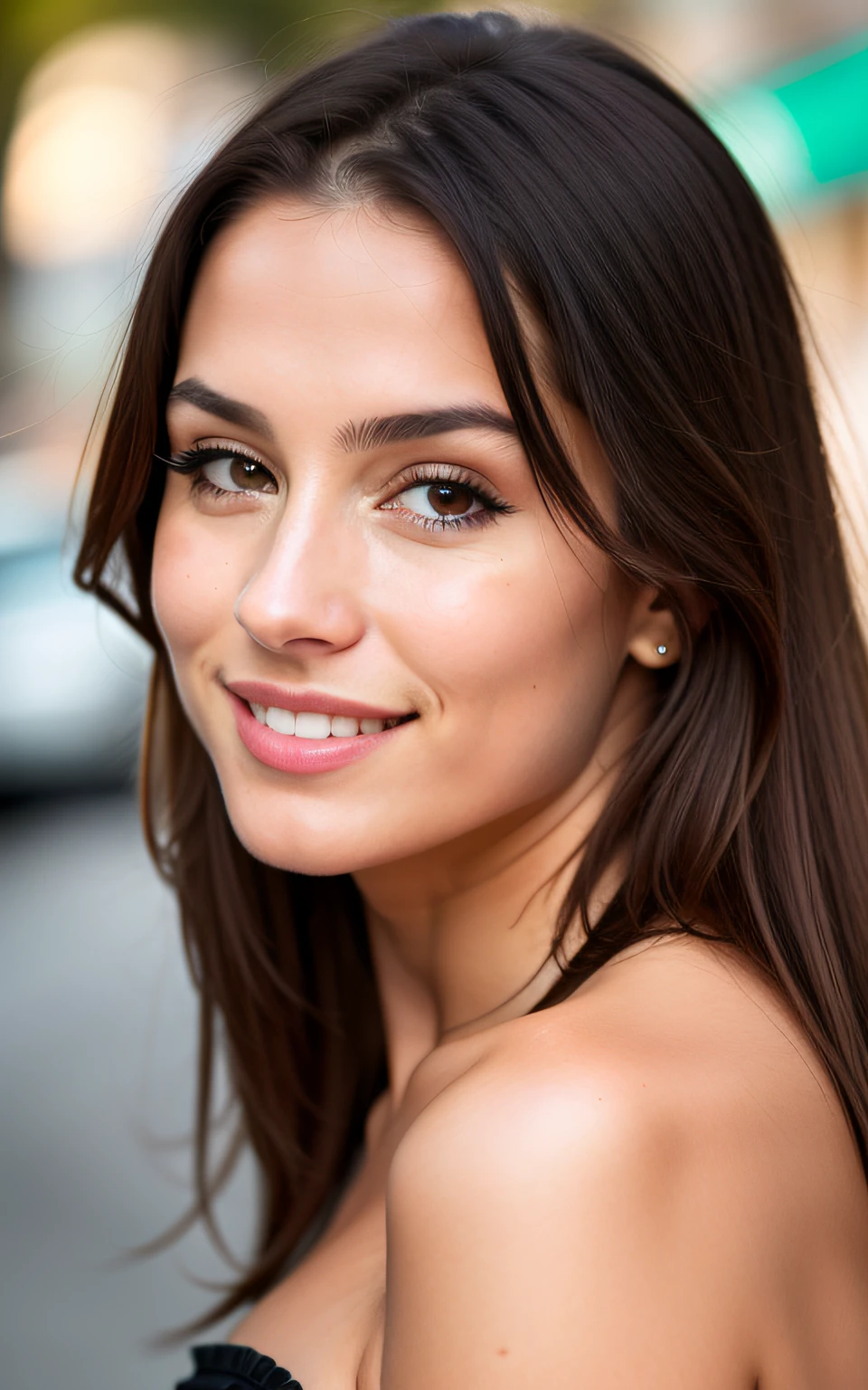 mignonne belle brune,hispanique porte un ,corps entier, angle parfait, Very detailed, 32 ans, Visage coquin, messy long hair, yeux bruns, high resolucion, Masterpiece, Best quality,Intricate details, highly detailed,mise au point nette, detailed skin,realistic skin texture,texture, detailled eyes, professionnel, 4K, sourire, filmed on Canon, 85 mm,faible profondeur de champ,Couleur Kodak Vision, eyeshadow, Extremely detailed, photo_\(ultra\), photoreallistic, Realstic, Post-traitement, max detail, roughness, real life, ultra realist, photorealism, photographie, 8K UHD, photographie, Braless, Pokies