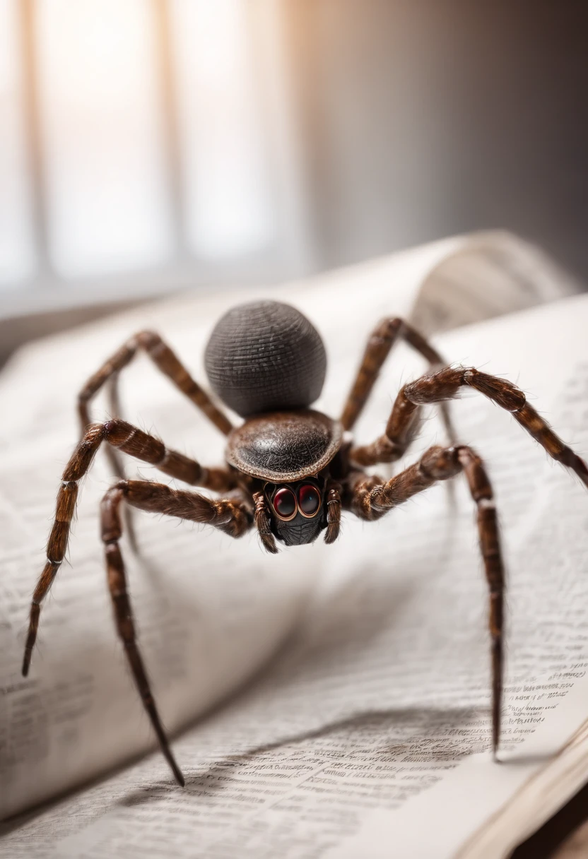 Malware robotic spider ripping a newspaper