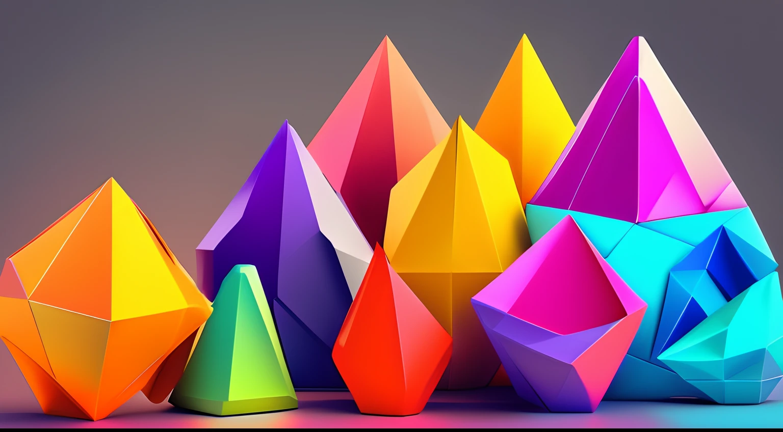 a bunch of colorful paper triangles, geometric colorful, colorful picture, abstract colors, abstract, abstract high quality, low poly graphics, chromatic 3d geometry, colourful 3 d crystals, futuristic but colorful shading, 3d geometric abstract art, polygonal art, low-poly, low - poly, abstract geometry, abstract design, colorful image