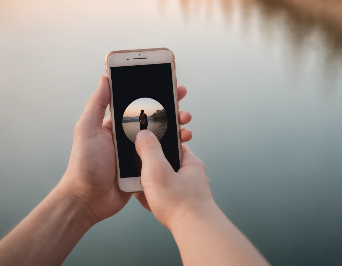 a hand holding a phone with a comforting smile on its face, representing the courage to take the first step towards recovery.