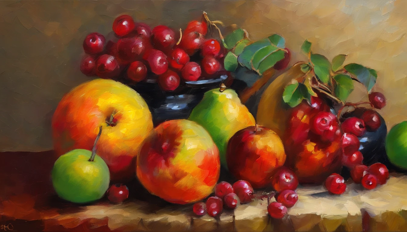 still life composition of fruits in classic style. vestido ornamentado vermelho, mulhee negra africana, mulher vermelha bonita, usando um vestido africano, beleza estonteante, mulher deslumbrante, Tema vermelho cabelo ondulado, mulher africana