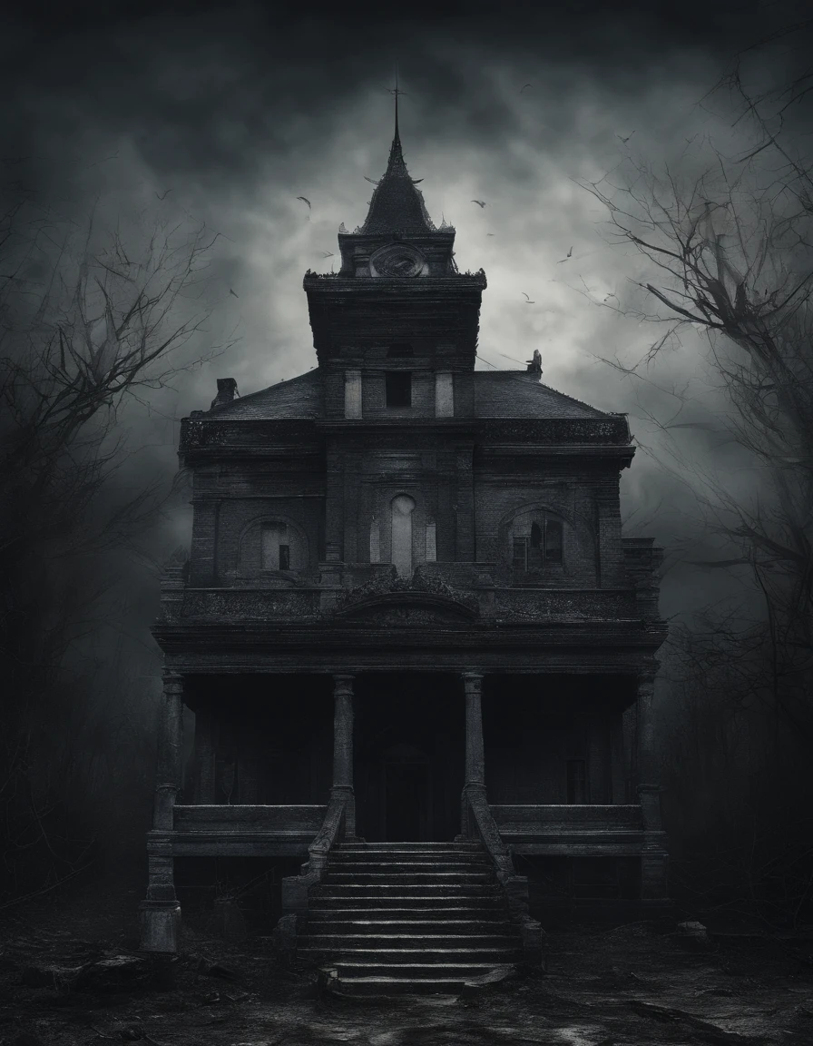 Best quality, Masterpiece, 超高分辨率, (photograph realistic:1.4), surrealism, Dream-like,fusionart, Shadowdancer, shadow magic, darkness control, stealth, shadowstep, umbral spells, hidden blade,Creepy realistic ghost images,Capture haunting details of ghosts and creepy environments,