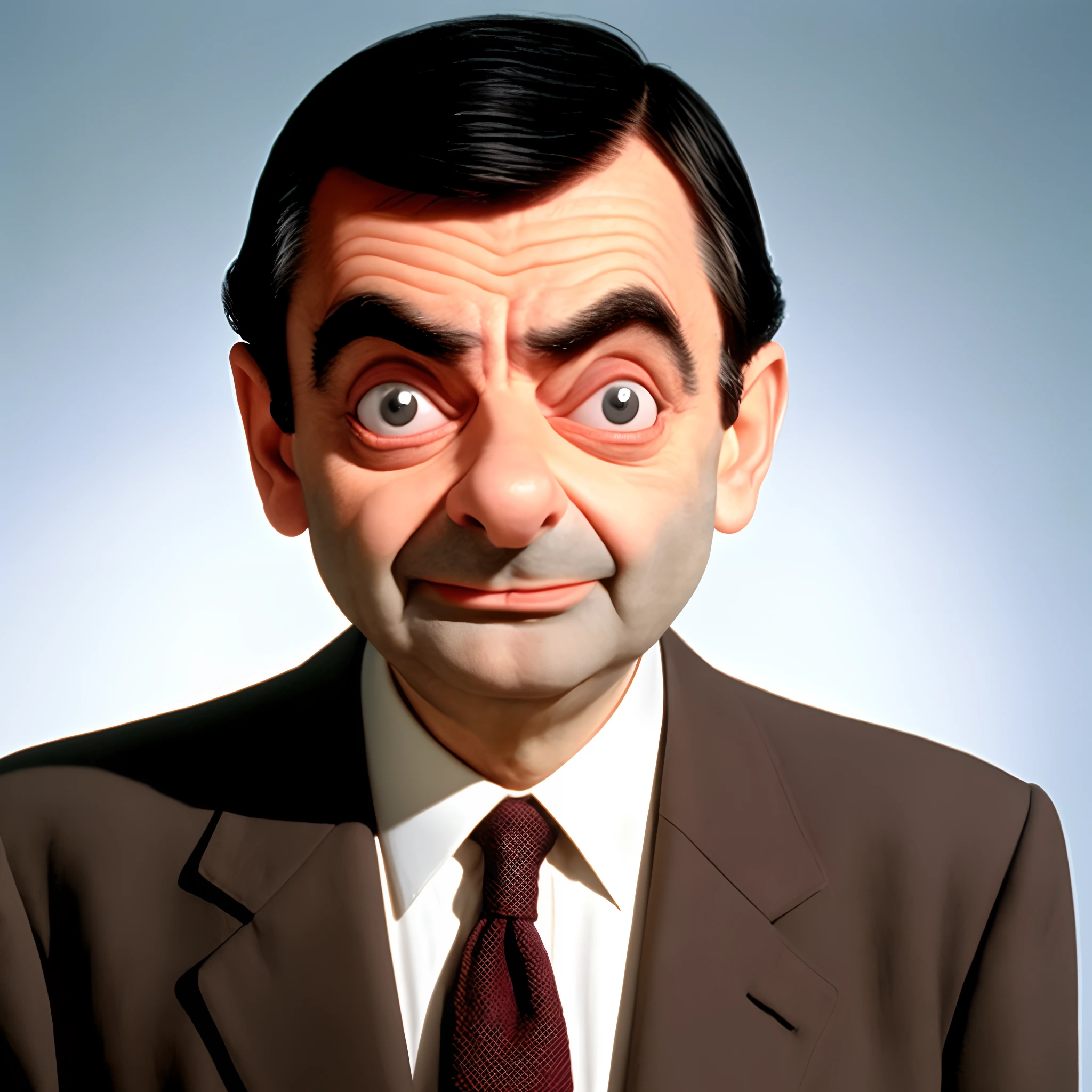 Retrato do Sr. Bean, Retrato de perto do Sr. Bean, Sr. Beanstalk, Sr. Beanstalk, Um filme ainda de Mr Bean, bean face, Sr. Beanstalk (Rowan Atkinson), Rowan Atkinson, Sr. Beans depicted as a Muppet, Mr Bean