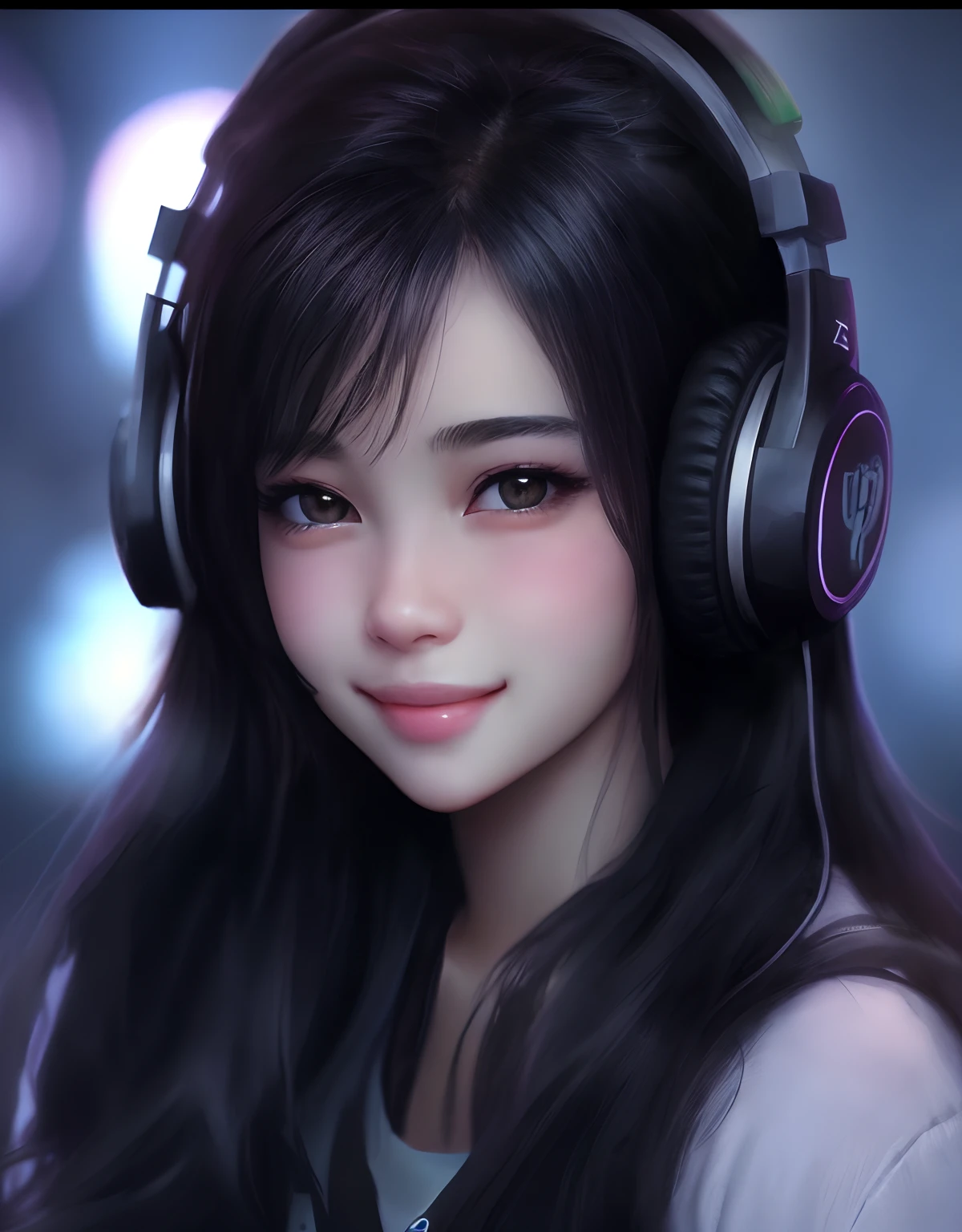 Beautiful girl with cute smile in a game center