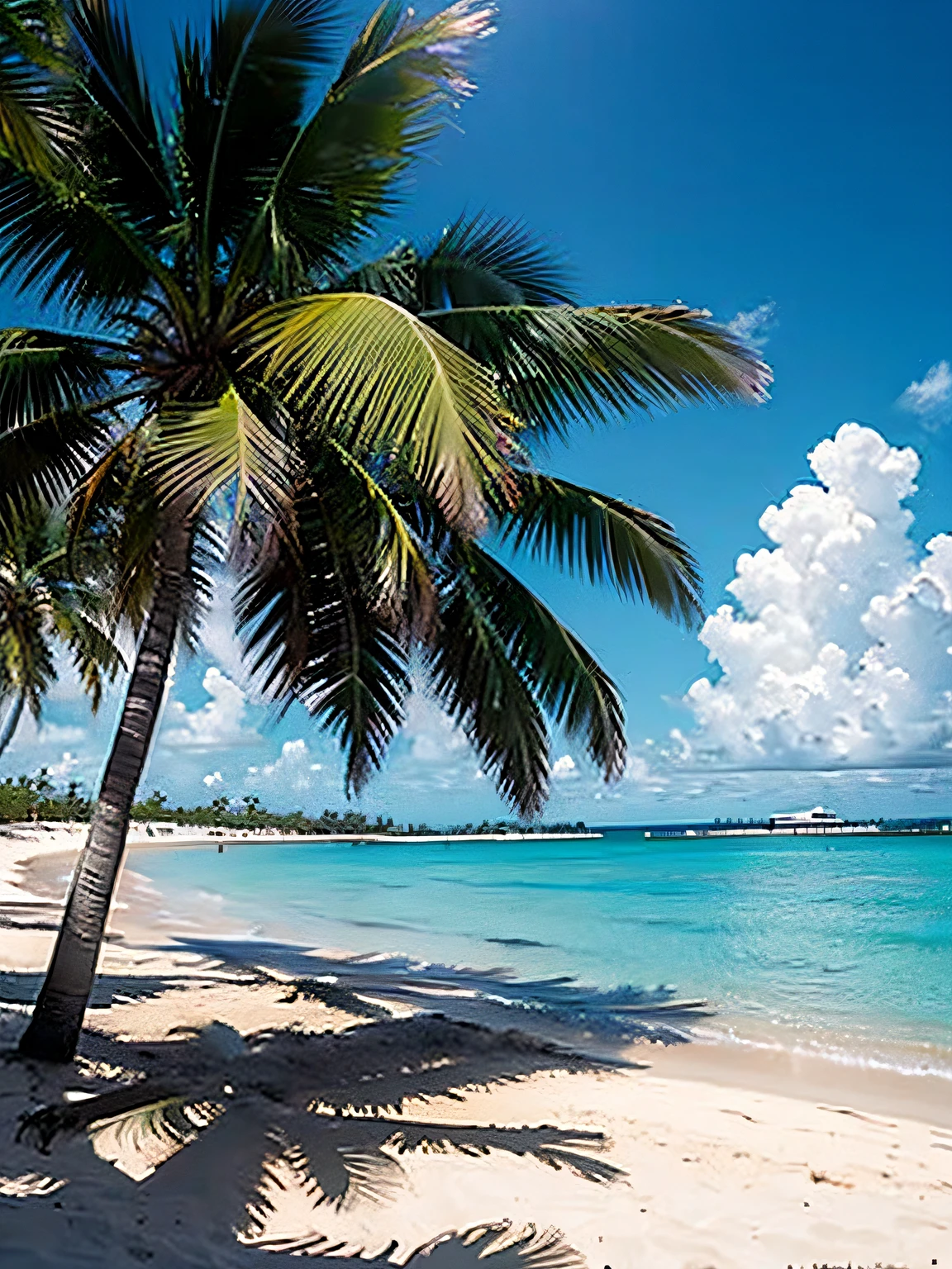 Florida beach with palm trees