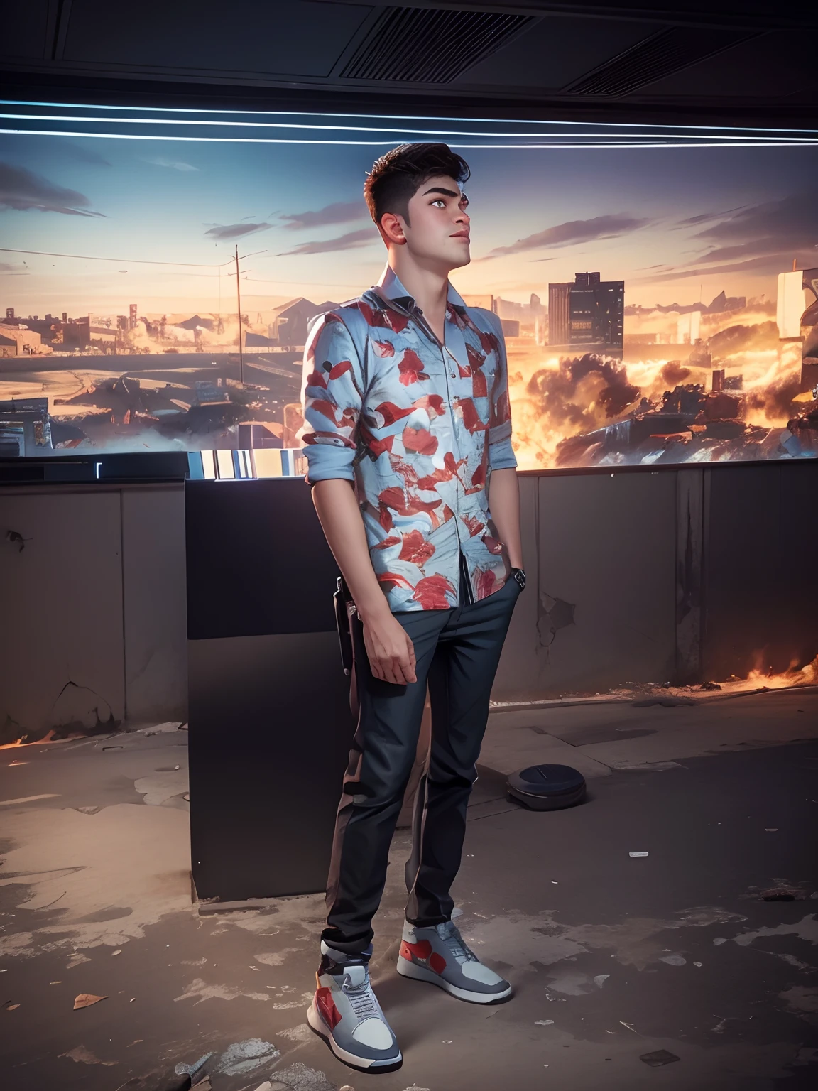 Change the background ,realistic face, Gaming boy