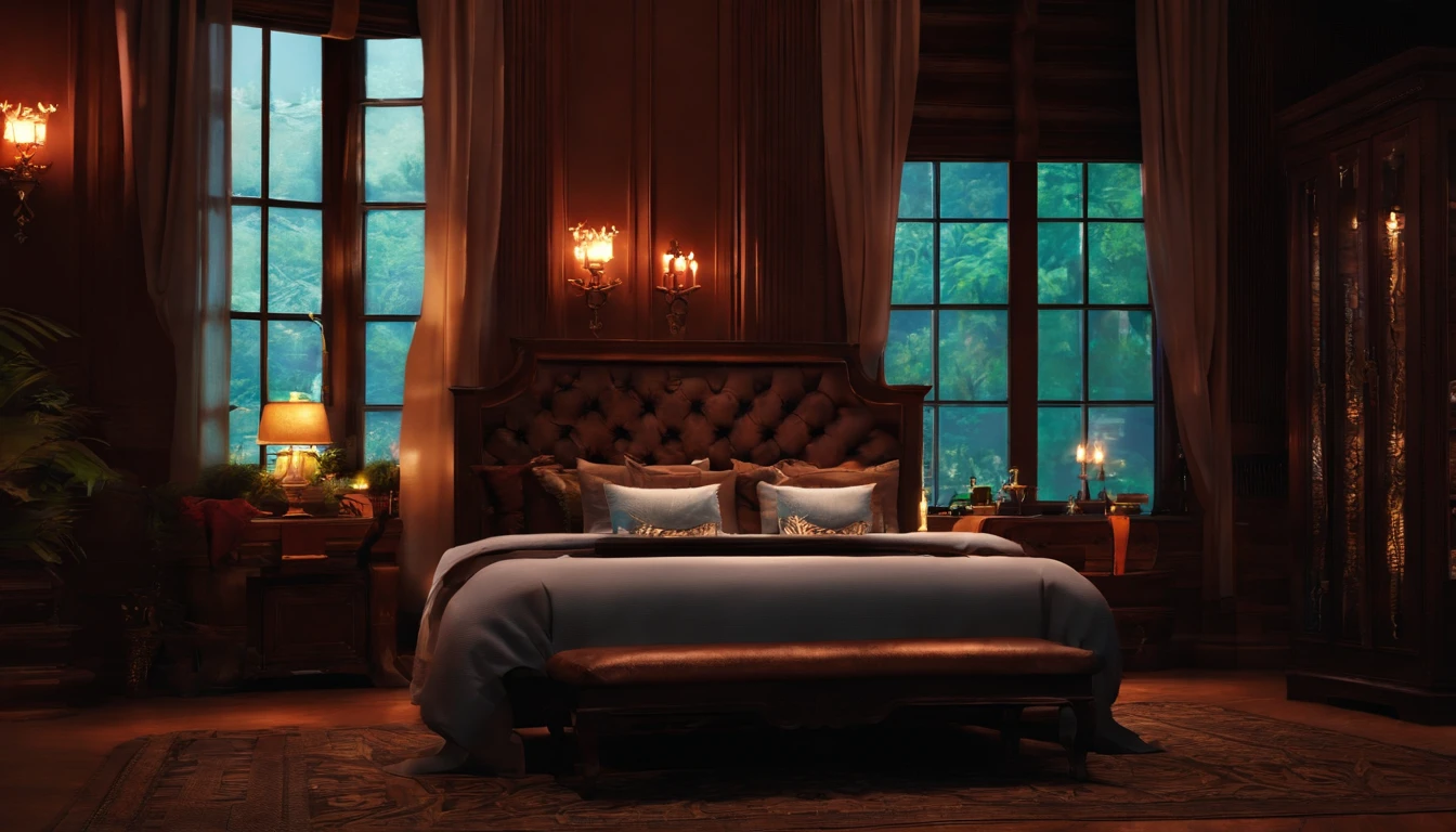 Give me a good looking bedroom for my PNG avatar and no one should be in it