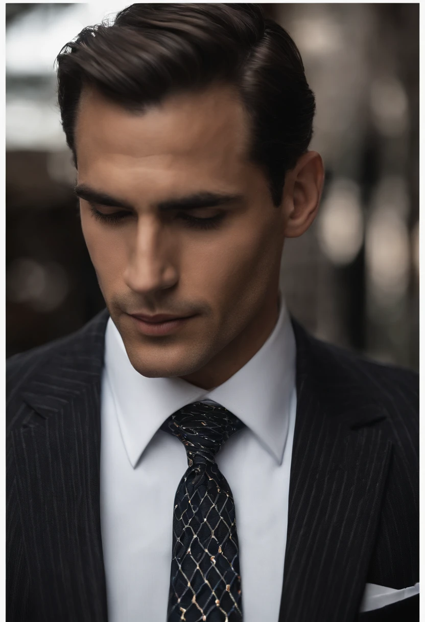 Arafed Hombre con traje sacandose la corbata en la oscuridad, con traje y corbata, Llevar traje y corbata, Detalle del tema: usar un traje, con traje y corbata, Llevar traje de negocios, usar un traje de negocios, Llevar traje, Wear tunics and ties, Traje y corbata, usar un traje, Usar un traje de negocios estricto, Vestido con traje negro