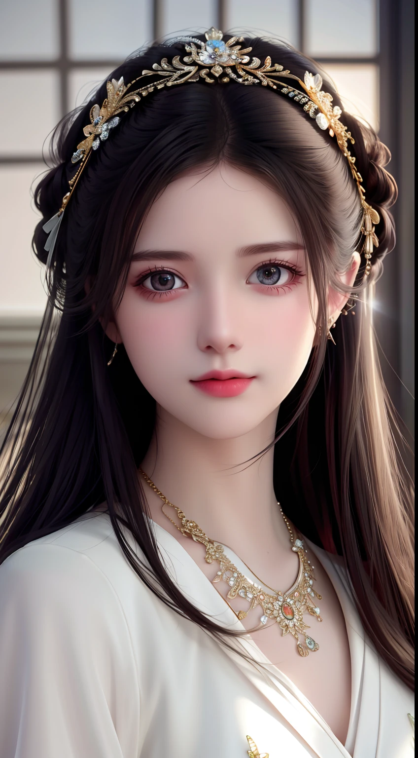 Best Quality, Masterpiece, High Resolution, 1 Girl, Porcelain Dress, Hair Accessories, Necklace, Jewelry, Beautiful Face, Physics, Tyndall Effect, Realistic, Dark Studio, Rim Lighting, Duotone Lighting, (High Detail Skin: 1.2), 8k uhd, DSLR, soft light, high quality, volumetric light, candid, photo, high resolution, 4k, 8k, bokeh