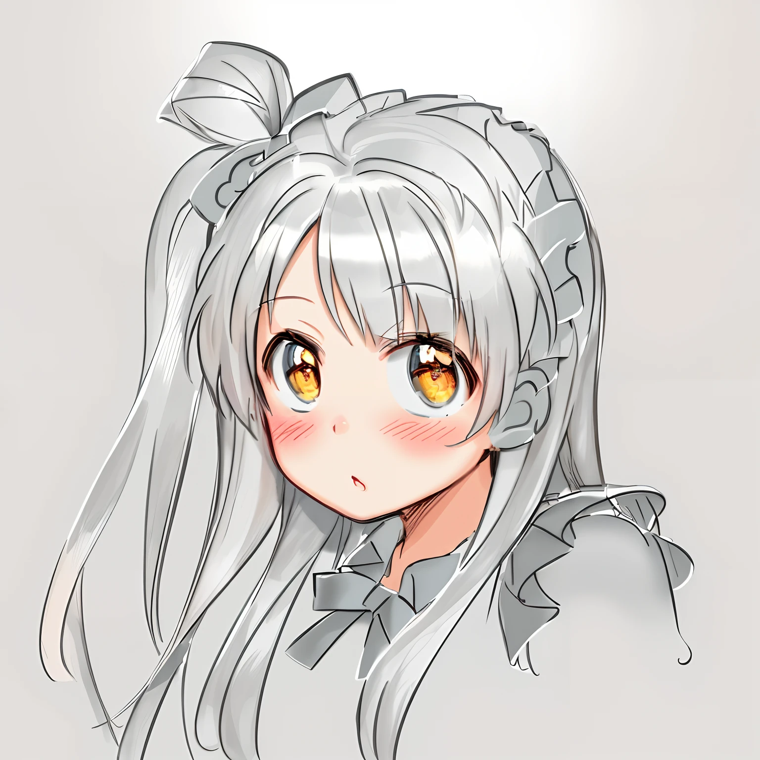 (((Masterpiece))), Top quality, Super detailed, Blush, Cute and playful, Huge, Leather jacket, Silver hair, Fluffy hairstyle, Elastic breasts, Pleasant eyes, Sweet look, Belly button, Dynamic and cute pose.