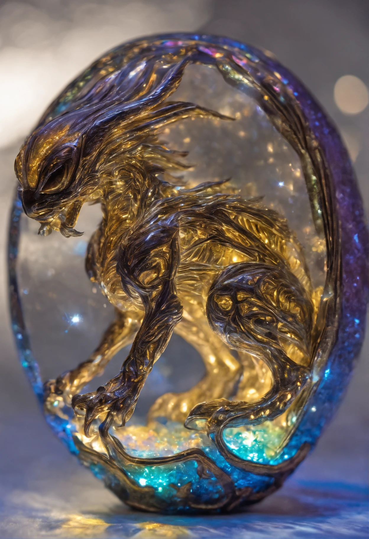 Starry cat crystallized luminescent dragon egg