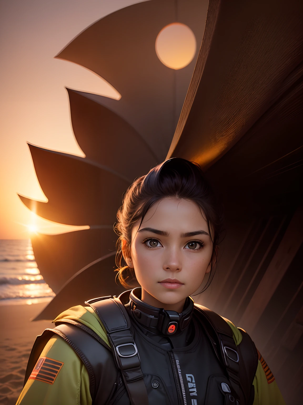 Change this image background to a dune, sunset, professional product photography