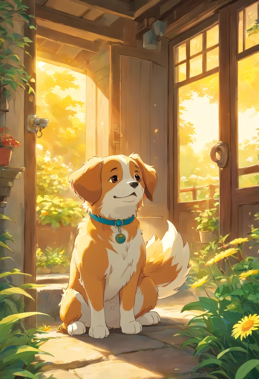 o cachorrinho,and the sun was shining brightly,adolable,Warm
