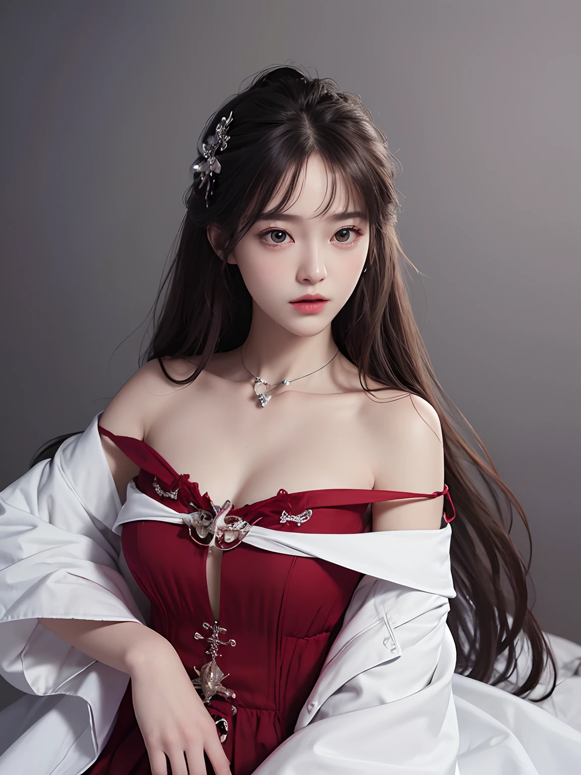 ((Extreme Detail)),(Ultra-detailed), the Extremely Detailed CG Unity 8K Wallpapers,Best Quality, masutepiece, off shoulders,Suit like Evangelion、One Girl、Perfect style、photos realistic、Fine details、A detailed face、Top image quality、ultra-quality、beautiful a girl、