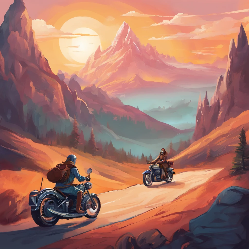 Make vector motorcycle adventure vintage logo design "Vitopna" with mountains, vintagestyle