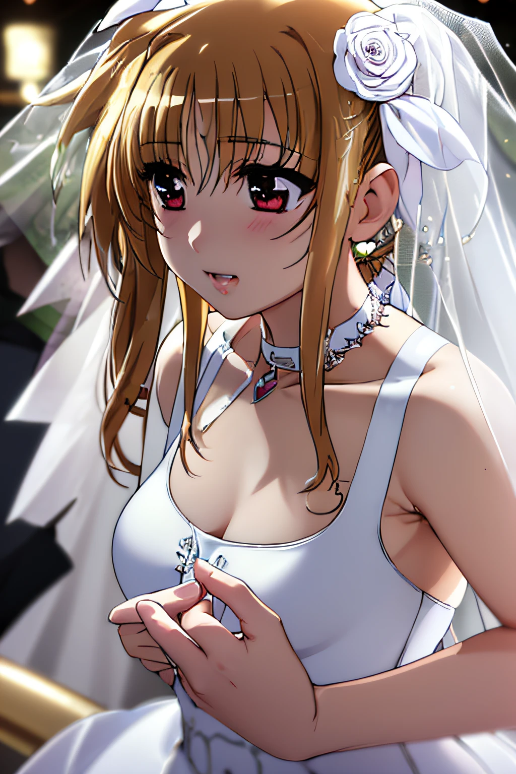 Life activities, one girls, ((chies:2.5)),(masutepiece:1.2), 独奏,Outdoors,Best Quality,Best Beautiful Girl, High resolution, Unity 8k壁纸, (Illustration:0.8), Perfect Lighting, extremely details CG, (Perfect hands, Perfect ???????),model poses,Eyes open,(masutepiece:1.2), Best Quality, Fate Testarossa, 1girl in, Long hair, a blond,Twin-tailed, a black ribbon,((wedding dress:1.5)), Park, High resolution, Unity 8k壁纸, (Illustration:0.8), extra detailed face, Perfect Lighting, extremely details CG, (Perfect hands, Perfect ???????),masutepiece, Best Quality,Cowboy Shot,((Be undress:2.0)((Be undress:2.0))((Be undress:2.0))((Be undress:2.0))((Be undress:2.0))((Be undress:2.0))((Be undress:2.0))((Be undress:2.0))((Be undress:2.0))((Be undress:2.0))((Be undress:2.0))((Be undress:2.0))((Be undress:2.0))((Be undress:2.0)))((Be undress:2.0)),(('NSFW:2.0),red blush,9age、tiny chest,Happy expression on face,