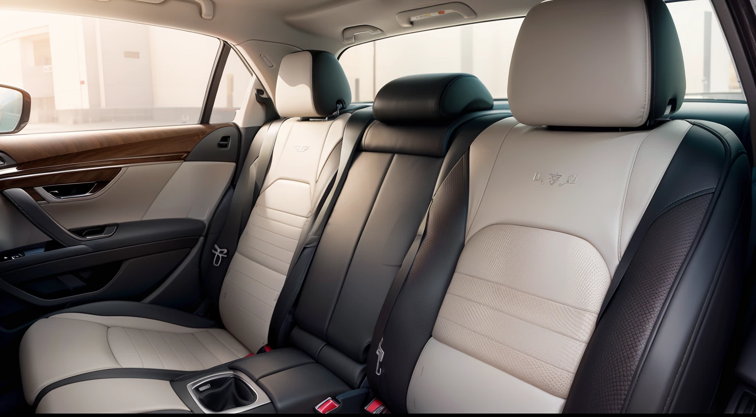 Back seat of the car、Interior of a luxury car、Leather rear seats、unmanned