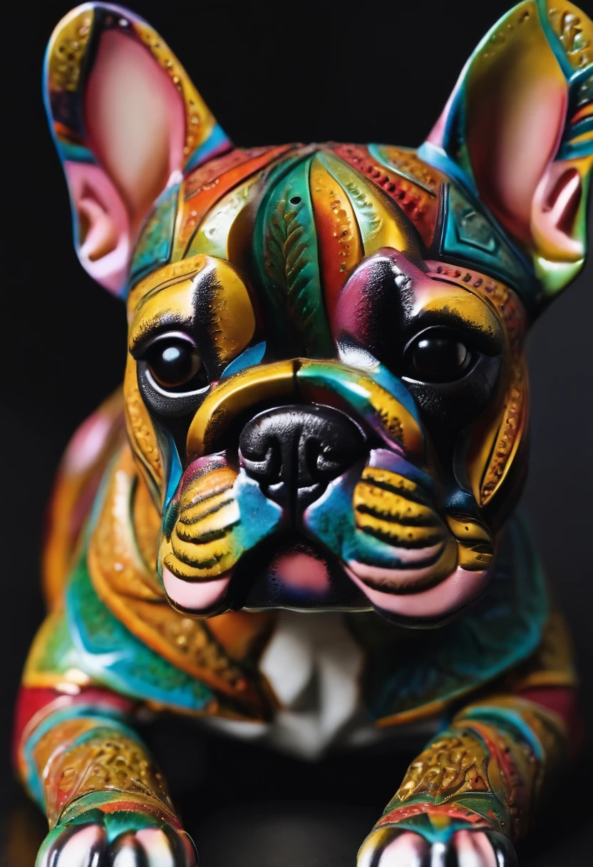 Cute French Bulldog Made of Metal