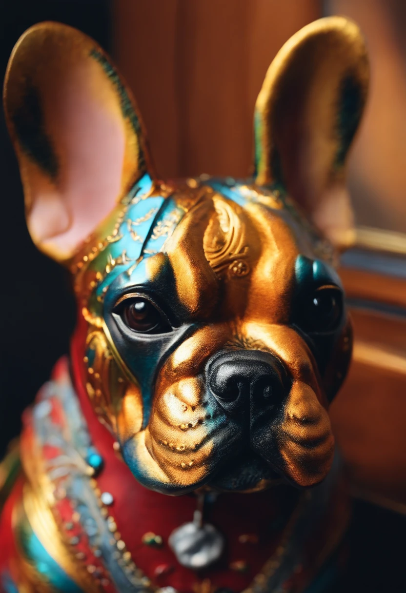 Cute French Bulldog Made of Metal
