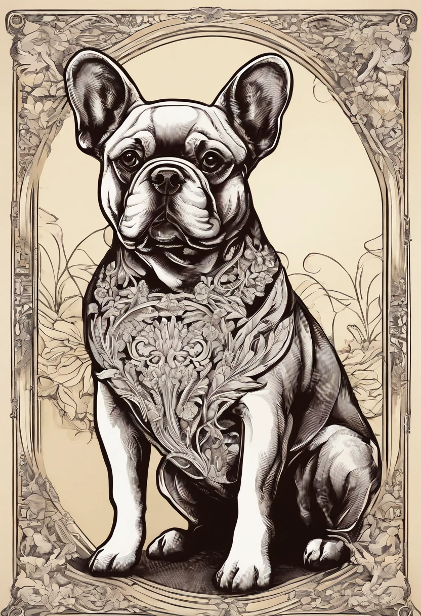 Cute French Bulldog Made of Metal