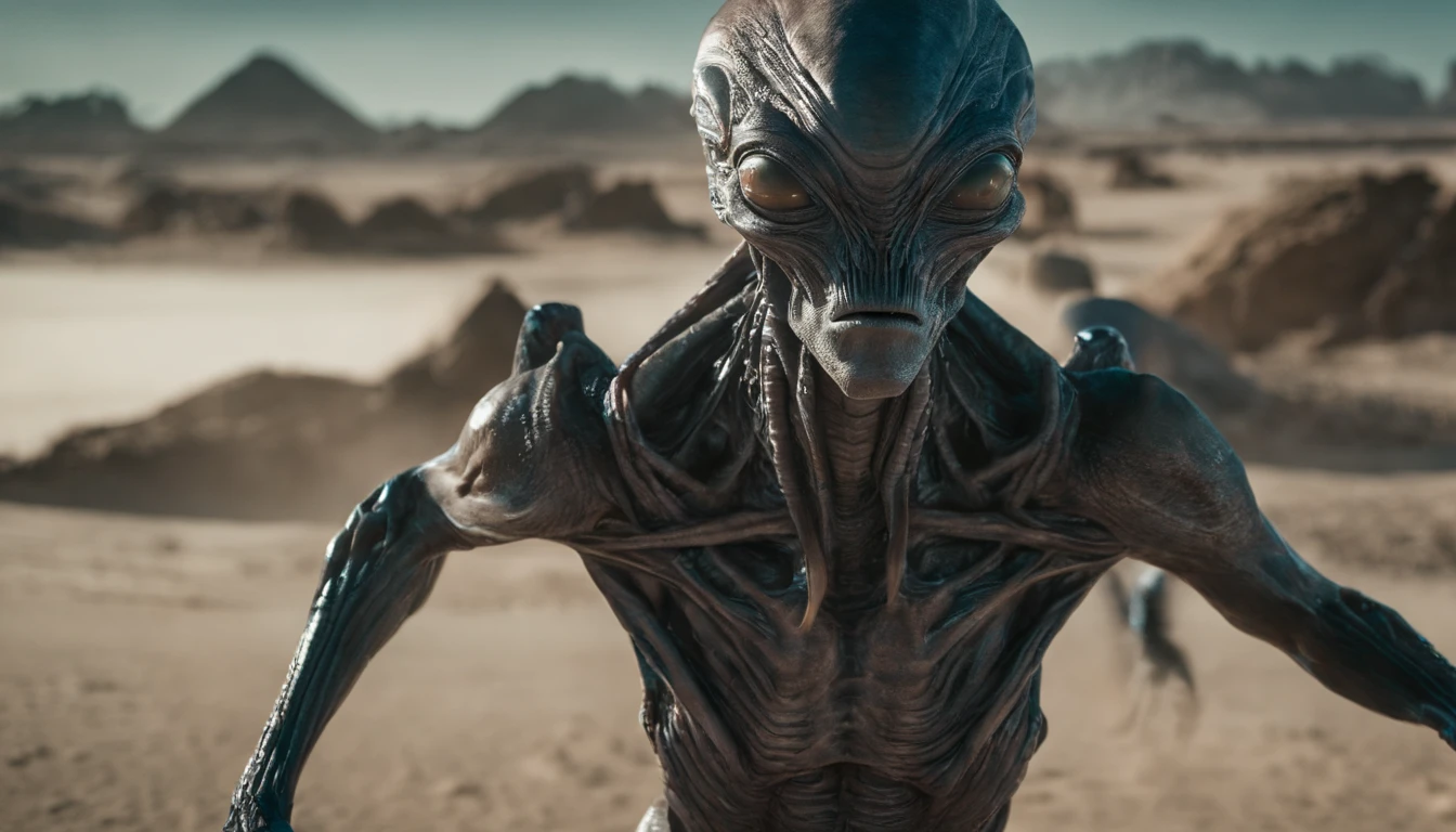 Different races of Aliens, foco nítido, qualidade 8K, foto RAW, detalhes intricados