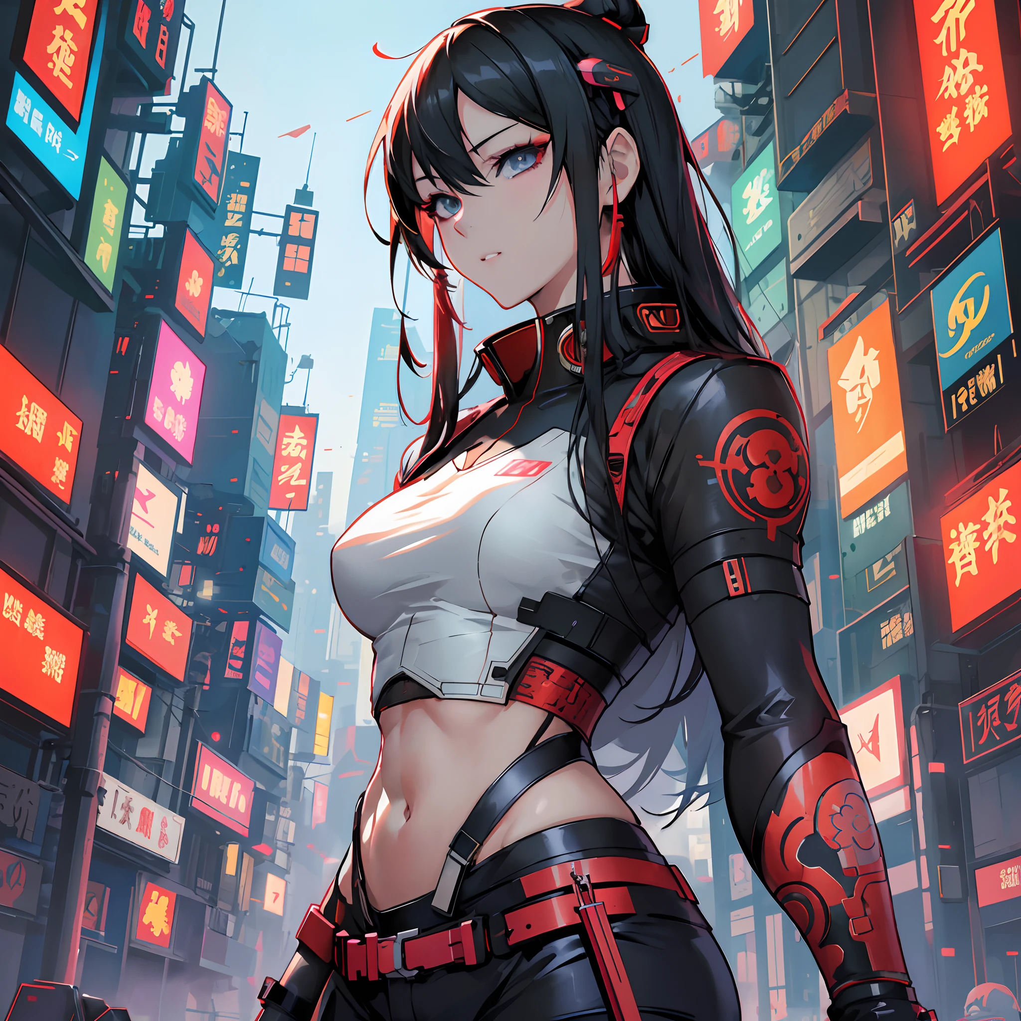 anime girl in a futuristic city with a gun, digital cyberpunk anime art, cyberpunk anime girl, female cyberpunk anime girl, anime cyberpunk art, cyberpunk anime art, digital cyberpunk - anime art, anime style 4 k, badass anime 8 k, cyberpunk anime girl mech, best anime 4k konachan wallpaper, oppai cyberpunk, modern cyberpunk anime, cyberpunk beautiful girl