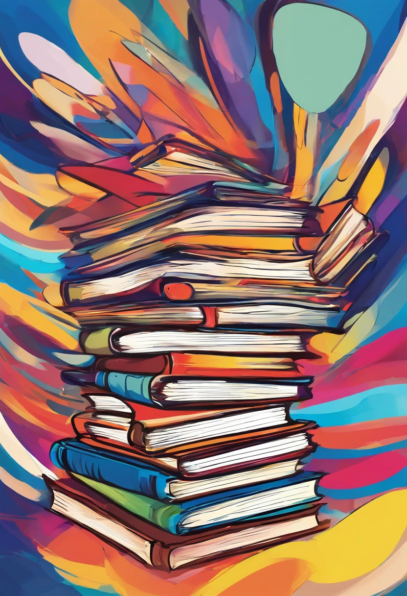 Abstract art of books