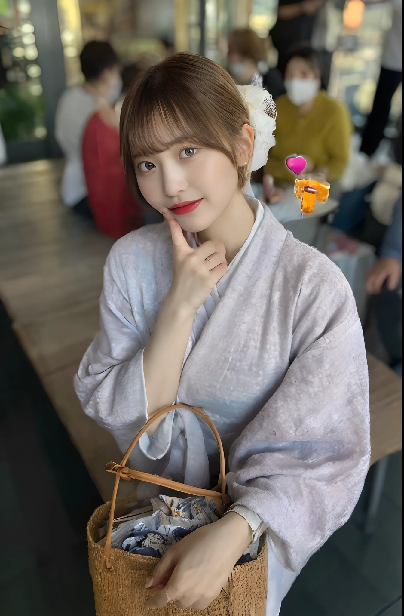 ((Best quality, 8k, Masterpiece :1.3)), 1girl, Pretty woman with slender abs :1.3, (Medium-short hair, Huge breasts :1.2), Cardigan :1.1, Ultra-detailed face, Detailed eyes, Double eyelid