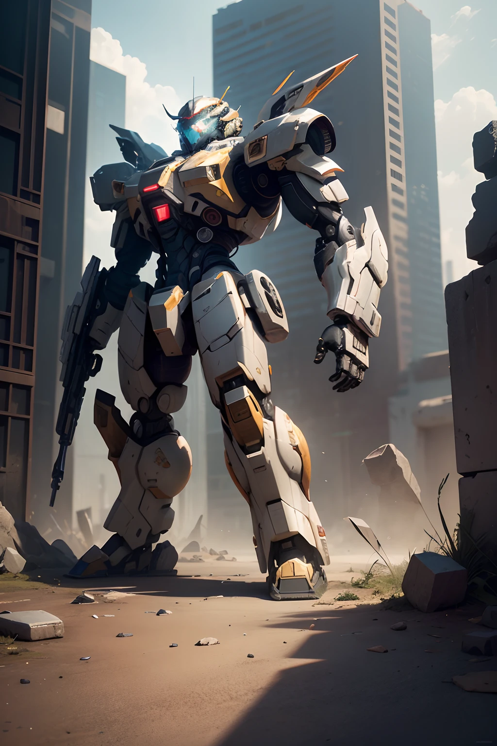 ((Best quality)), ((Masterpiece)), (Highly detailed: 1.3), 。.。.。.3D, Shitu-mecha, Cyberpunk Transformers and its mech in the ruins of a defeated city, Battle damage mech,Ancient technology, hdr (HighDynamicRange), Ray tracing, NVIDIA RTX, Hyper-Resolution, Unreal 5, Subsurface scattering, PBR Texture, Post-processing , Depth of field, Maximum clarity and sharpness, Many-Layer Textures, Albedo and specular maps, Surface coloring, Accurate simulation of light-material interaction, Perfect proportions, rendering by octane, Two-tone lighting, Low ISO, White balance, Rule of thirds, wide aperiature, 8K raw data, High-Efficiency Sub-Pixel, sub-pixel convolution, Luminous Particle, Light scattering, Tyndall effect