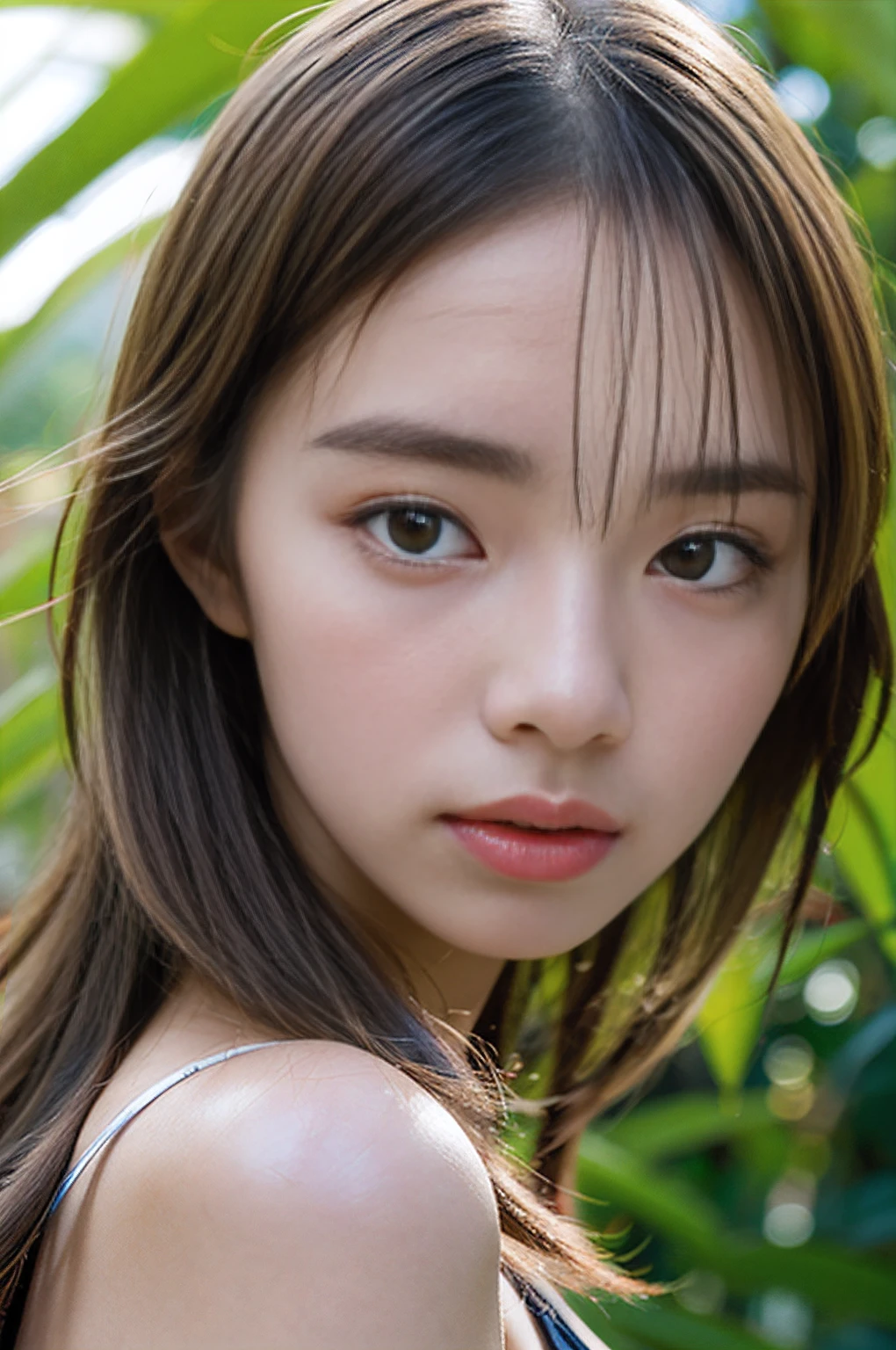 beautifulgirl, (((((Model Body Type)))), (((tall)))、Long Hair、Show your face, Sticking out tongue, short hair, brown, 8K, Professional photography, delicate, clear, in the forest, sun, Light leakage, masterpiece, (beautiful), (reality), smile, wonderful, Angel, young(Detailed face)、reality的Skin、((delicateな写真)),(Girl Masterpiece RAW Photo Details:1.25), (Highest quality:1.6), (Ultra-high resolution:1.5), (Realistic:1.75), 8K resolution,50mm, Absurd, Ultra-detailed,Cinema Lighting、(blunt bangs)
