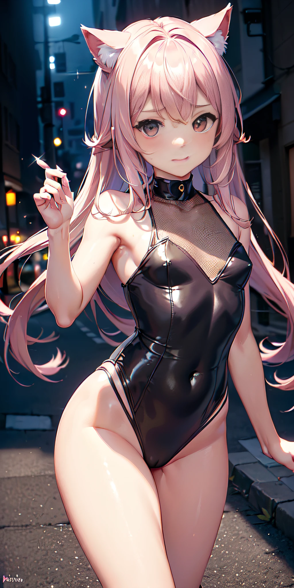 (((NSFW))),Super cute cat girl,(((1girl))),(((little ,small tiny body,little guy))),(((6 ye((Anime Maid Cat Girl with pale pink hair extremely cute and beautiful walking seductively down the street)),(((cat girl,anthro peludo lindo,cat-girl))),(((cola,Cola de gato,Orejas de gato,cola de gato delgada,Orejas de gato en la cabeza,Orejas de gato grande))), (senos grandes:1.4),pechos abundantes,pechos esponjosos,Busto de copa H,reventar,Parte superior de busto abultada,(((messy pale pink hair:1.35,colored inner hair,cabello desordenado,ear breathing))),((heterochromia,ojos1 rosa,ojo2 amarillo,ojos perfectos,Ojos volteados hacia arriba:1.3,hermosos ojos detallados,Hermosos ojos finamente detallados:1,Gran punto culminante en los ojos:1.2,ojos rasgados)),((gordo)),(((Piel lustrosa:1.5,piel brillante: 1.5,piel bronceada,piel brillante,piel muy brillante,cuerpo brillante,plastic glitter skin,piel brillante exagerada))),(spider lower abdomen,cintura estrecha,cadera ancha,atletic body,piernas infladas,Dedos delicados y detallados,Cuerpo detallado,Armas detalladas,manos humanas,(Cara detallada)),(((baja estatura,Small))), Lindo,guarra,seductor,erotic,(((NSFW))), Zettai Ryouiki,(tocado de sirvienta),Uniforme de sirvienta,tocado,(Sirvienta),sin mangas,minifalda,Botas,Recorte de escote,piernas desnudas,Ropa con muchos volantes de encaje,(Traje detallado,Ropa detallada), (dynamic pose:1.0),Enfoque en solitario,feliz,((dulce sonrisa)),,centrado,Escala para ajustarse a las dimensiones,Regla de los tercios, al aire libre,((Vista nocturna)),(cyberpunk night street Antecedentes: 1.5,cielo oscuro,street alley,Lonely Alley,nubes espesas,Antecedentes detallados:1.25), (La mejor calidad),(High resolution),(foco nítido),(Ultra detallado),(extremadamente detallado),(Ilustraciones de muy alta calidad),8k_papel tapiz,(CG 8k extremadamente detallado),(muy fino 8K CG),((Hyper super ultra detallado pieza perfecta)),i