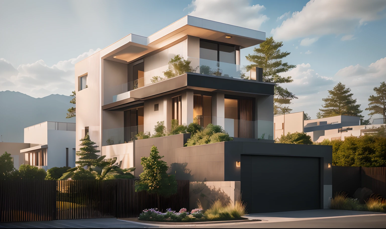 Realistic, exterior, sunlight, house, RAW photo, 8k uhd, dslr, (high detailed skin:1.3), soft lighting, ultra quality, film grain, Fujifilm XT3, sharp image, best quality, authentic, hight quality