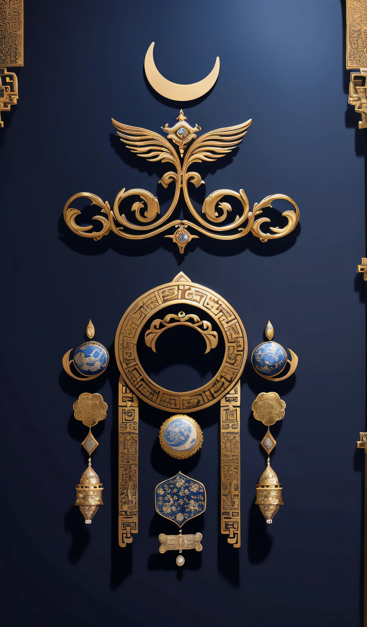 Ultra high quality,themoon,Tang dynasty elements,themoon,blue colors