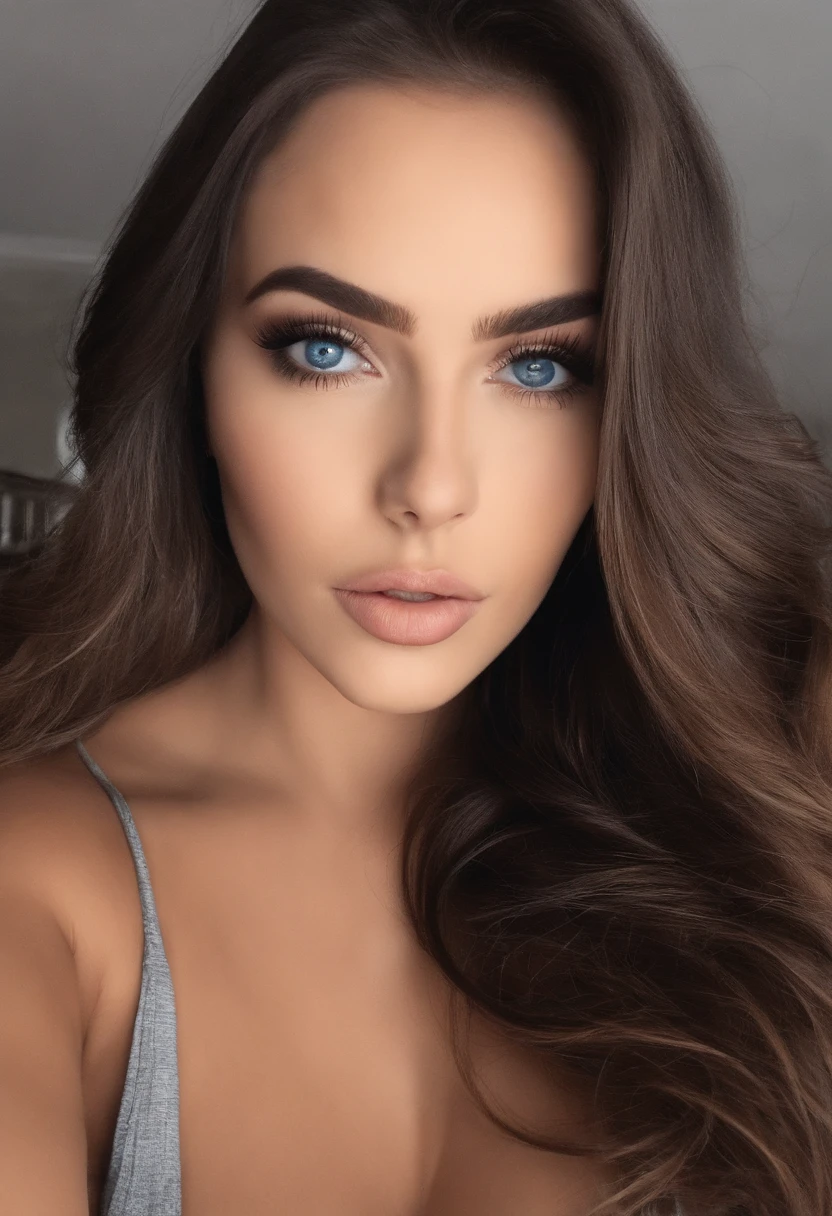 ((Qualidade Superior, 8k, master part: 1.3)), beleza, esconder o rosto, 1 girl, Beautiful: 1.3, Abs esguio: 1.1, Camisola, clivagem, cabelo preto curto , (While sitting on the bed), Face Ultra Detalhada, Highly detailed lips, Olhos detalhados, double eyelids