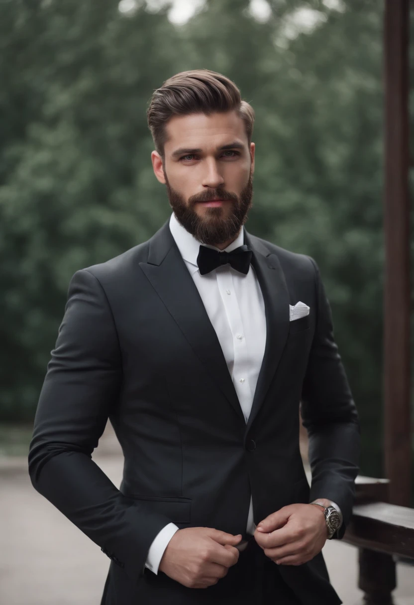 Gorgeous man in suit , Beautiful beard , Sexy Man Executive, Terno Preto