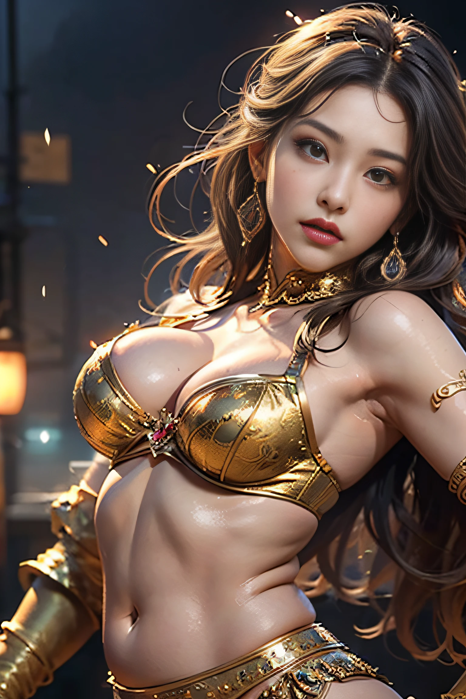 (masterpiece:1.2), ultra detailed, ultra high res, (realistic, photo realistic:1.37), high detail RAW color photo, professional photograph, an extremely delicate and beautiful, extremely detailed, finely detail, huge file size, extremely detailed beautiful girl, extremely detailed face, extremely detailed eyes, extremely detailed skin, extremely detailed nose, extremely detailed mouth, perfect anatomy, highly detailed background, shiny skin, (Japanese famous actress:1.2), (gyaru:1.25), flat chest, (Belly dancer with less cloth:1.3), (flat chest:1.3), Dynamic Pose, dynamic lighting, nsfw, lens flare, (long, dragon:1.2),