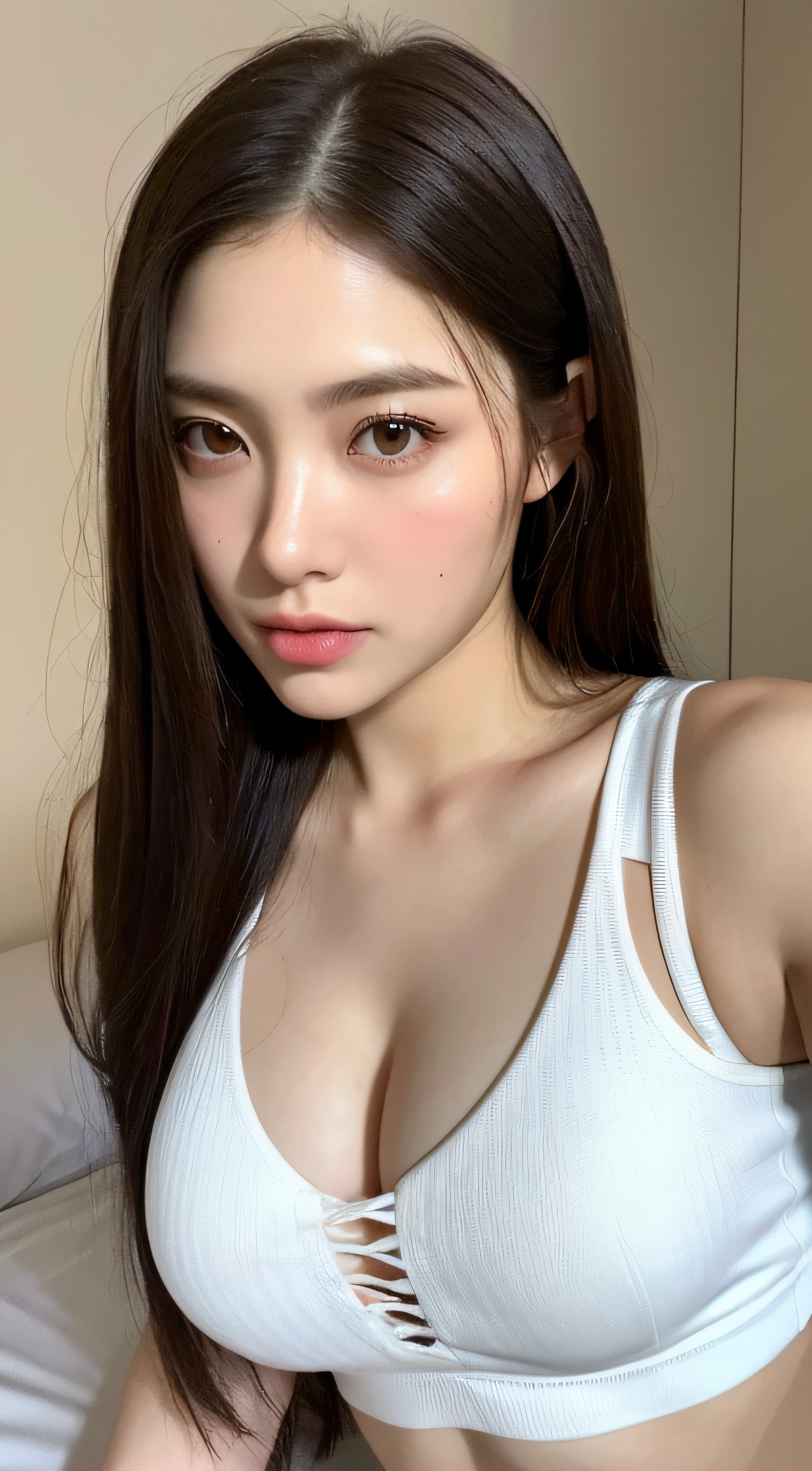 masutepiece, Best Quality, Illustration, Ultra-detailed, finely detail, hight resolution, 8K Wallpaper, Perfect dynamic composition, Beautiful detailed eyes, Tight Mini,Medium Hair,small tits,Natural Color Lip, Randomly sexy poses,Harajuku、20 years girl、Cute、Sexy shot looking at camera