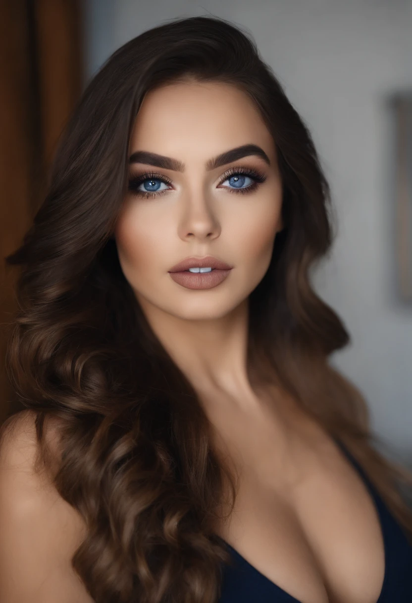 Arafed Mujer totalmente , Chica sexy con ojos azules, ultra realista, meticulosamente detallado, Retrato Sophie Mudd, cabello rubio y ojos grandes, selfie de una mujer joven, Ojos del dormitorio, Violeta Myers, sin maquillaje, Maquillaje natural, staring directly into camera, cara con artgram, maquillaje sutil, Impresionante foto de cuerpo completo arrodillado en la cama, En el dormitorio, Medium to large size bust