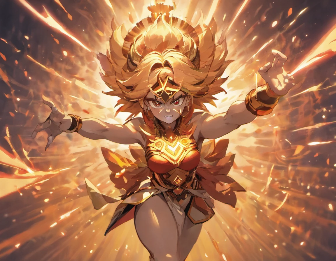 hanuman wielding a mace,illustration,traditional art,fierce expression,exaggerated muscles,sacred monkey deity,epic battle scene,ornate armor,dramatic lighting,action pose,(best quality,4k,8k,highres,masterpiece:1.2),ultra-detailed,realistic,physically-based rendering,professional,vivid colors,bokeh,mythology,Indian art,divine power,heroic figure,ancient warrior,wisdom and strength,sharp focus,colorful palette,sunlight streaming through the trees,condensed power in every muscle