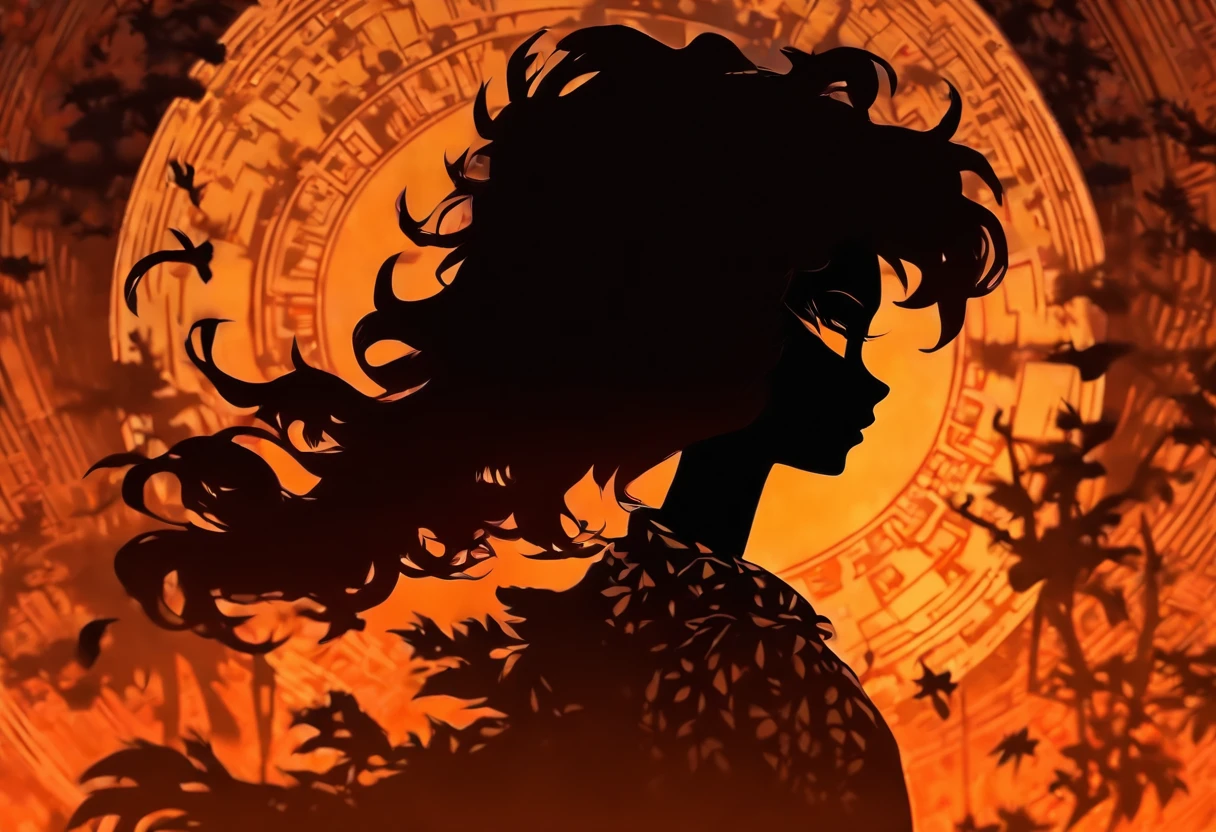 (Silhouette Art,cutouts:1.6)
(((Paper cutting art,A world where only black exists:1.3)
(Cowboy Shot),1 girl,Solo,
(Girl with a fan,profile:1.2),
Romper
(Windy steppe)
Textured glass background,Tarot card atmosphere