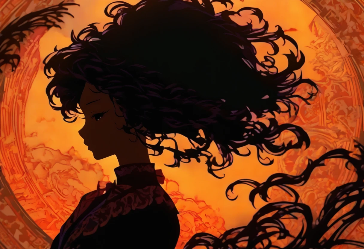 (Silhouette Art,cutouts:1.6)
(((Paper cutting art,A world where only black exists:1.3)
(Cowboy Shot),1 girl,Solo,
(Girl with a fan,profile:1.2),
Romper
(Windy steppe)
Textured glass background,Tarot card atmosphere