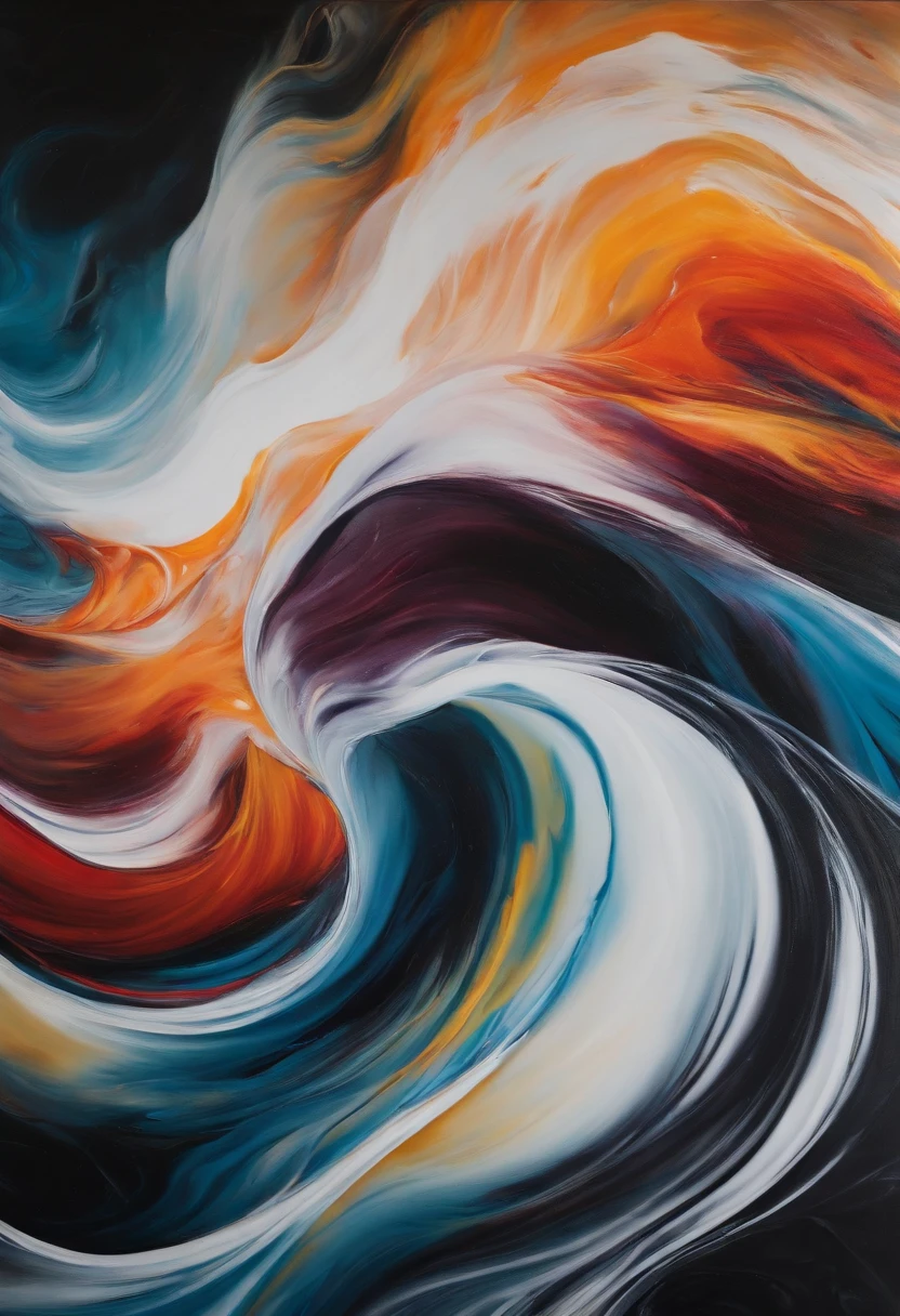 an acrylic painting of a colorful wave of paint on a white surface, metaphysical painting, abstract liquid acrylic art, paint on black velvet canvas, organic acrylic flow art